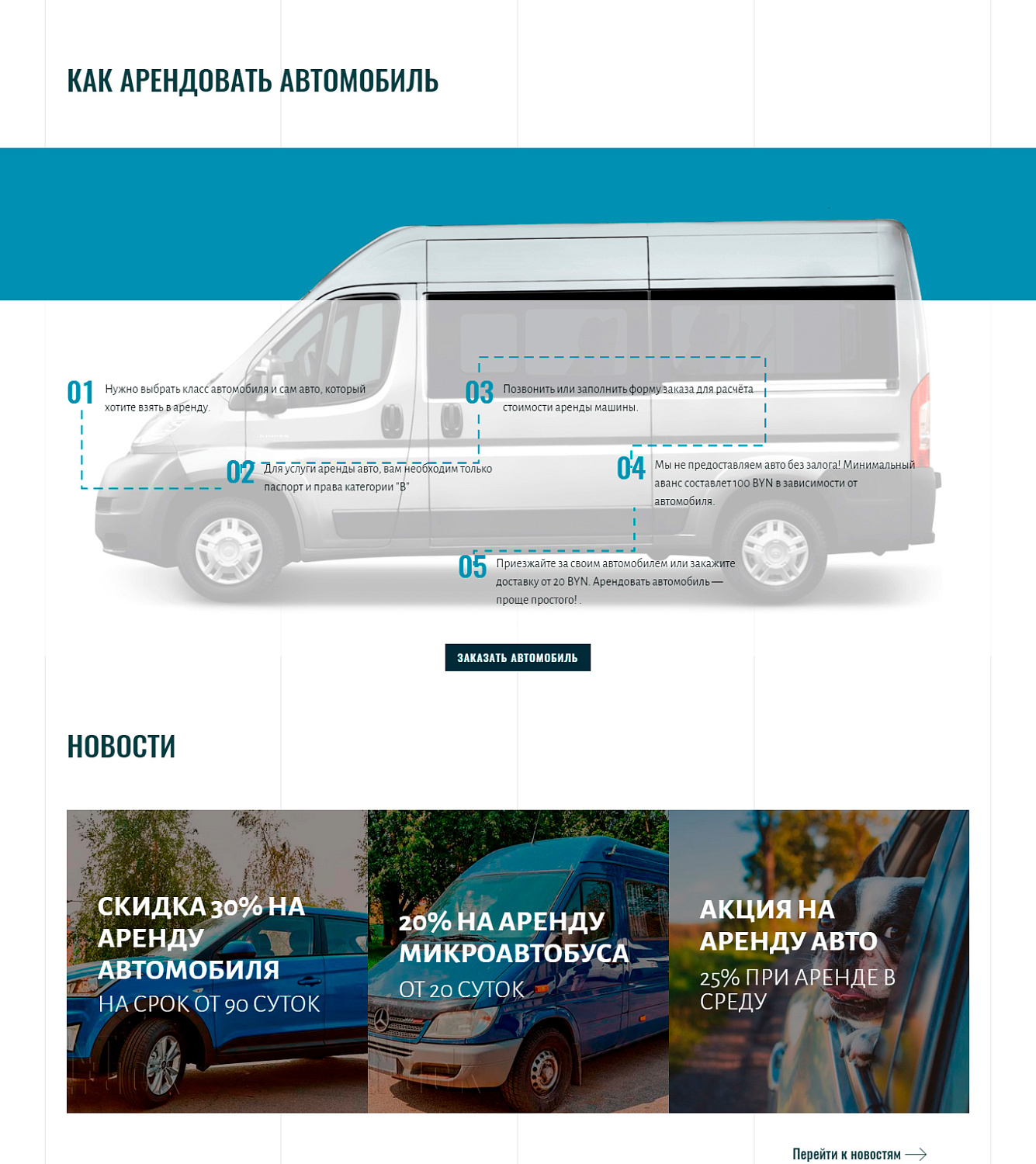 Разработка сайта-сервиса проката автомобилей rent-truck.by